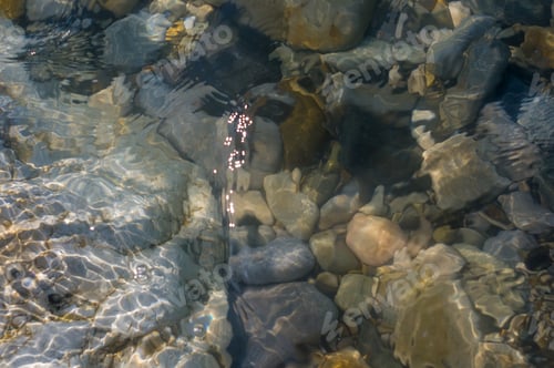 Preview: Pebble Stones On The Sea Beach, The Rolling Waves Of The Sea With Foam