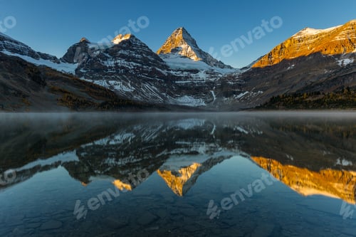 Preview: Mount Assiniboine And Lake Magog Sunrise In Larch Season