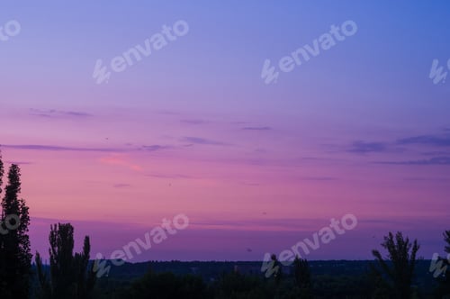 Preview: Landscape With Dramatic Light - Beautiful Golden Sunset With Saturated Sky And Clouds.