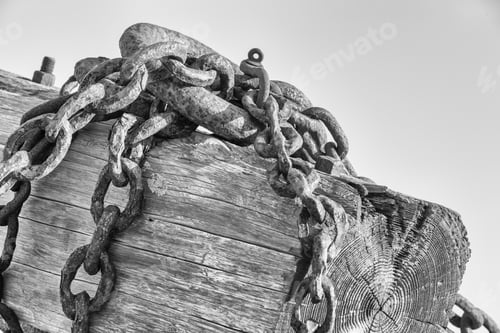 Preview: Part Of The Superstructure Of A Very Old Derrick Crane Photographed In Monochrome.