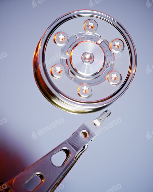 Preview: Closeup Of An Open Computer Hard Drive