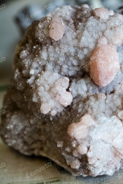 Preview: Beautiful Crystals, Minerals And Stones - Colors And Textures. Image Has Grain Texture Visible On