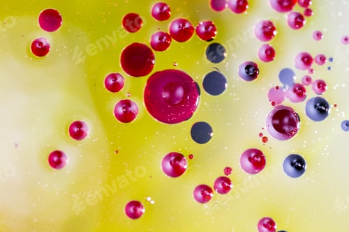 Preview: Abstract, Colorful Composition With Oil, Water And Ink