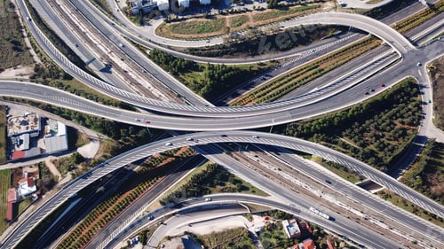 Preview: Aerial Drone Bird'S Eye View Of Junction Road Highway