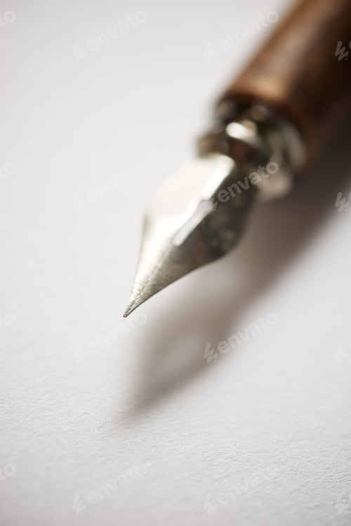Preview: Nib Pen For Calligraphy On A White Paper.