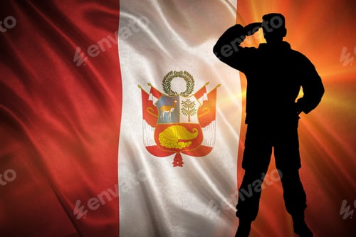 Preview: Flag With Original Proportions. Closeup Of Grunge Flag Of Peru