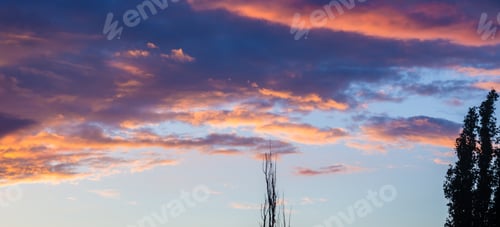 Preview: Landscape With Dramatic Light - Beautiful Golden Sunset With Saturated Sky And Clouds.