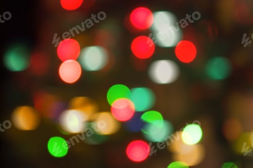 Preview: Abstract Circular Lights Blurred Bokeh Holiday Background Of Christmas Light