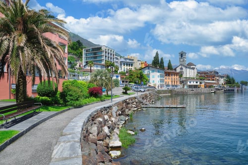 Preview: Promenade Of Brissago At Lake Maggiore In Ticino Canton,Switzerland