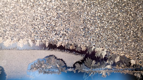 Preview: Ice Flowers On Glass - Texture And Background. High Resolution And Sharp, Beautiful Details