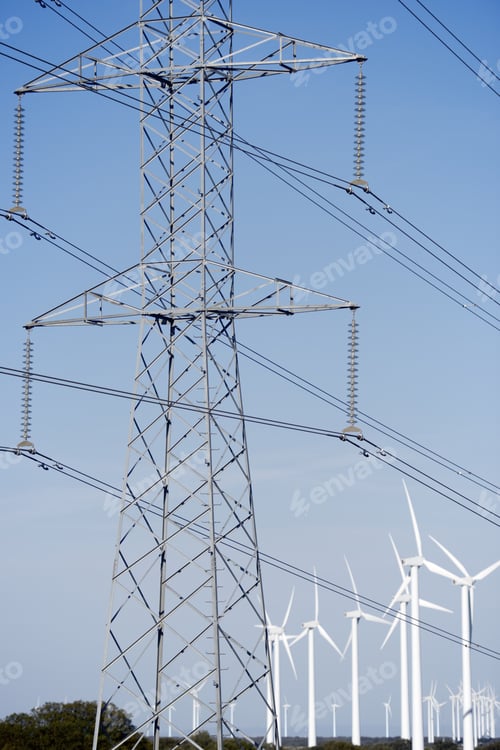 Preview: Windmills For Removable Energy Production And Pylon