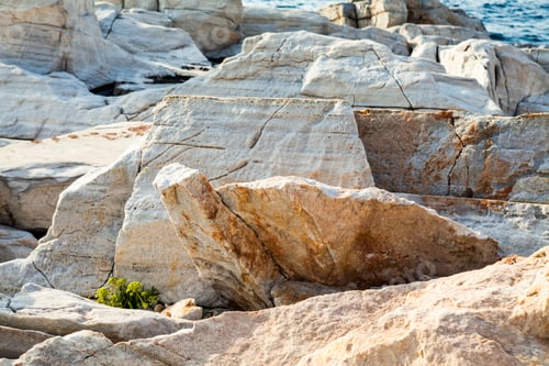 Preview: Aegean Seashore And Marble Rocks In Aliki, Thassos Island, Greece