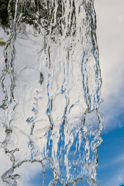 Preview: Transparent Falling Water Vertical Flows, Close Up