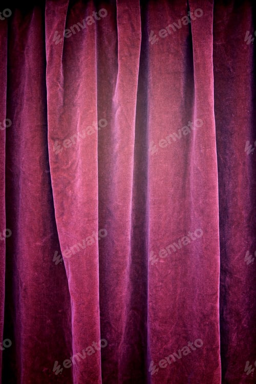 Preview: Red Theater Curtain, Detail Of A Closed Theater Curtain