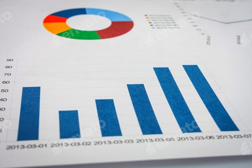 Preview: Business Documents At Workplace, Financial Report, Close Up