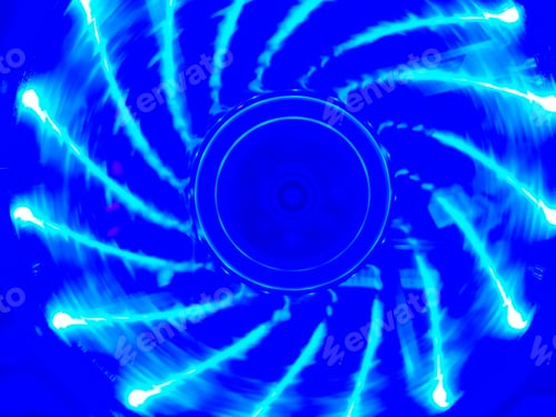 Preview: Modern Computer Air Cooling With Multi-Colored Led Backlight-Fans, Cooling Radiators, Cables