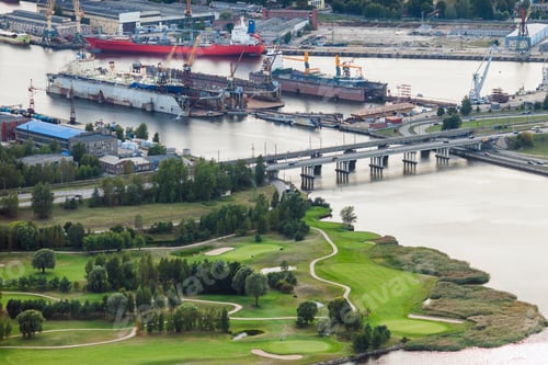 Preview: Aerial View Over The Port In Riga