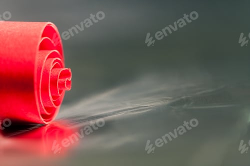 Preview: Macro, Abstract, Background Picture Of Red Paper Spirals With Reflections