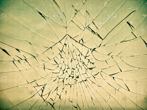 Preview: Vintage Retro Styled Broken Glass Window
