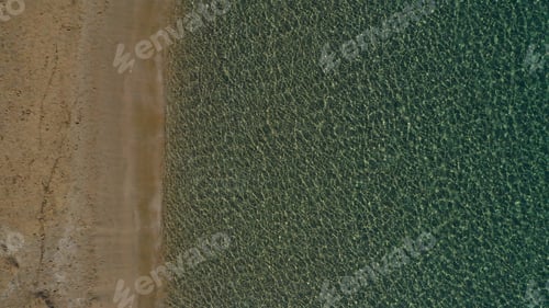 Preview: Aerial Top View Photo Of Paradise Deep Turquoise Mediterranean Sandy Beach