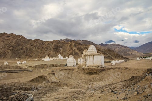 Preview: Old Buddhist Stupas In The Valley Not Far From Leh, Ladakh, India