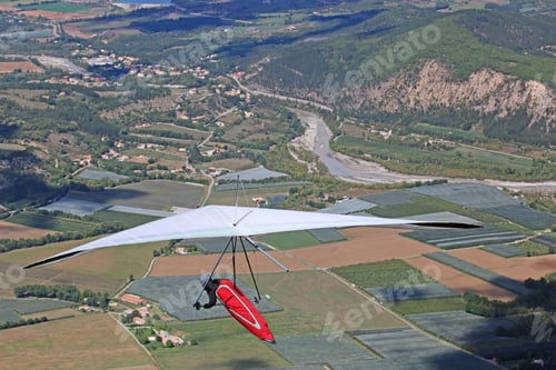 Preview: Hang Glider Flying From The Chabre Mountain, France