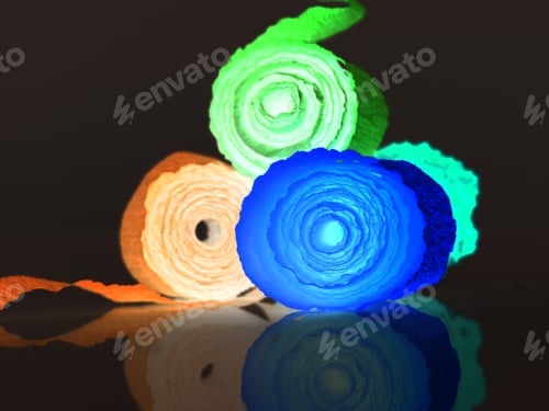 Preview: Colorful Abstract Composition With Crepe, Lights And Shadows (Inverted Colors)