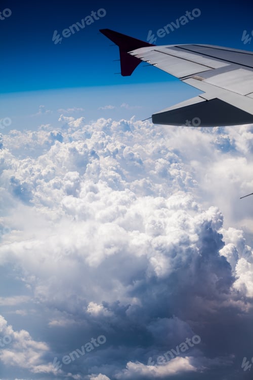 Preview: Beautiful, Dramatic Clouds And Sky Viewed From The Plane. High Resolution And Quality