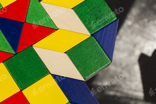 Preview: Colorful Wooden Pieces For Tangram Technique