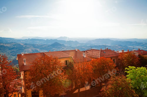 Preview: Panorama With Roofs And Mountains In San Marino
