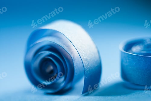 Preview: Macro, Abstract, Background Picture Of Blue Paper Spirals On Paper Background