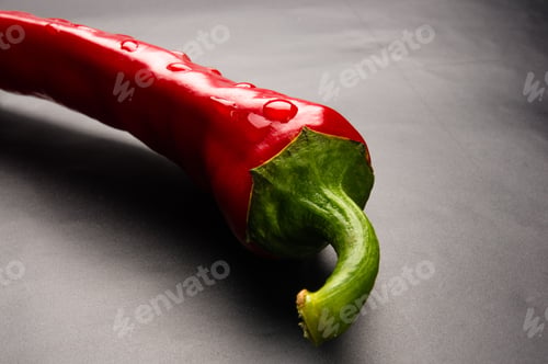 Preview: Red Chili Pepper On A Black Background