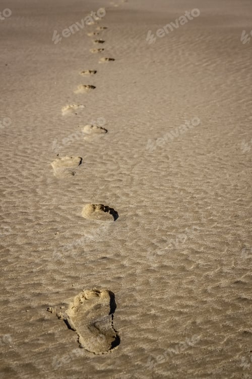Preview: Footsteps In The Sand On The Beach