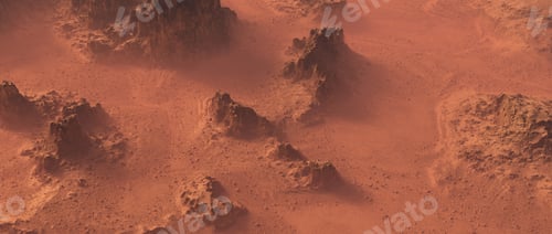 Vista previa: Rough Rocky Mars Landscape From Above.