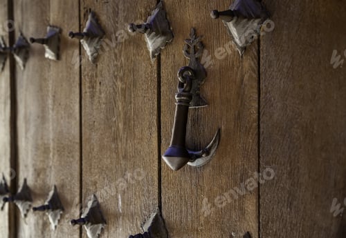 Preview: Wooden Door In Town House, Construction And Architecture