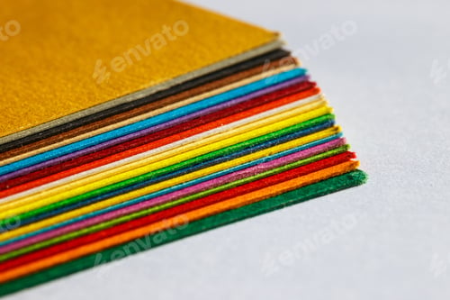 Preview: Colorful Paper Isolated On White Background, Close Up