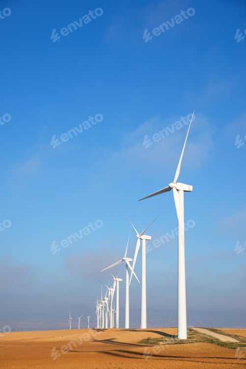 Preview: Windmills For Electric Power Production, Zaragoza Province, Aragon, Spain.