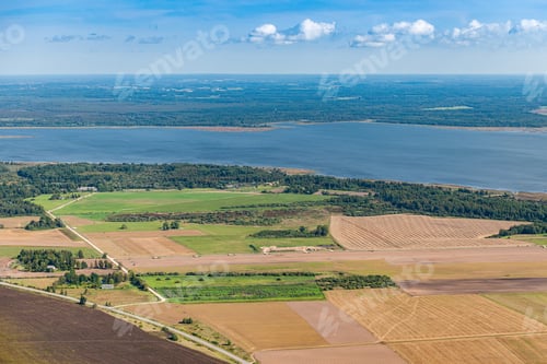 Preview: Aerial Panoramic View Over The Fields In Latvia