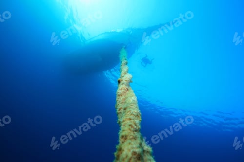 Preview: Silhouette Of Moored Boat From Below