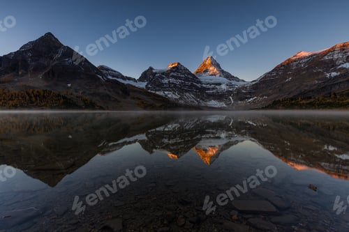 Preview: Mount Assiniboine And Lake Magog Sunrise In Larch Season
