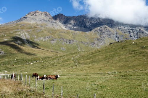 Preview: Lanslevillard (Rhone-Alpes, France) - Panoramic View Of The Mountains