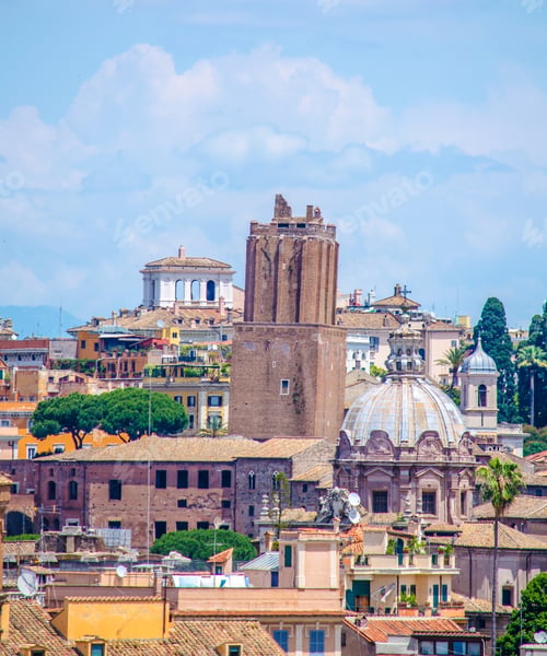 Preview: Aerial View Of Rome From The Top Of Aventine Hill In Rome, Which Offers View Of Capitoline Hill