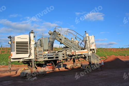 Preview: Concrete Paving Machine On A Road Construction Site