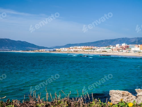 Preview: View To The Town Of Tarifa, Andalusia, Spain From The Isle Of Tarifa