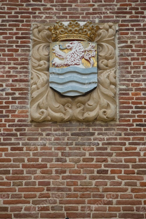 Preview: Coat Of Arms Of Zeeland Province, In The Wall Of The Historical Fort Zeelandia In Paramaribo City