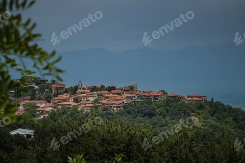 Preview: Sighnaghi Panoramic View, Kakheti Region Of Georgia. A Popular Place Among Tourists. City Of Love