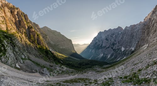 Preview: Early Morning In The Mountains. Beautiful View In Julian Alps In Slovenia