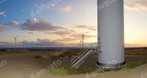 Preview: Windmills For Electric Power Production, Zaragoza Province, Aragon In Spain.