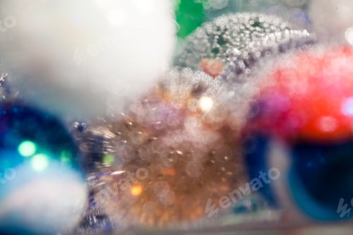 Preview: Abstract Underwater Composition With Colorful Glass Balls, Bubbles And Light