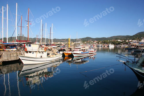 Preview: Bay Of Marmaris With Marine Harbor And Yachts, Sailing Boats On At The Quay